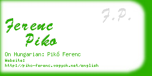 ferenc piko business card